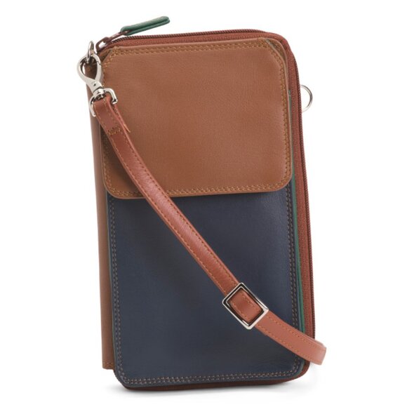 MYWALIT Bosco Leather Zip Around Phone Crossbody